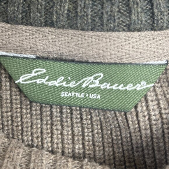 Eddie Bauer Mens Sweater Ribbed Tan Size Large - Picture 5 of 9